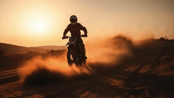 Raid moto enduro desert